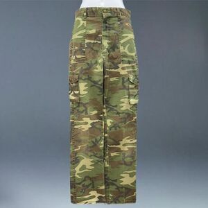Vintage Camouflage Straight Leg Cargo Pants - Green/Brown